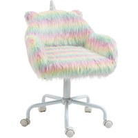 Vinsetto Unicorn Home Office Chair, Height Adjustable Fluffy Desk Chair with Armrests and Swivel Wheels, Colourful | Aosom Ireland