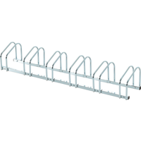 HOMCOM Râtelier 6 vélos range-vélos support rangement vélo à pneu 65 mm dim. 179L x 33l x 27H cm acier galvanisé argent
