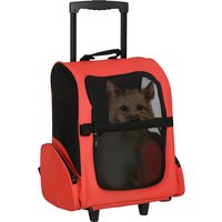 PawHut Pet Backpack Trolley: Telescopic Handle Carrier for Furry Friends on the Go, Crimson Red, 42 x 25 x 55 cm Aosom UK