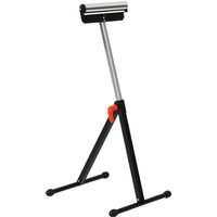 HOMCOM Folding Roller Stand, Adjustable Height Material Support Pedestal with Ball Bearing Roller, Portable Metal Construction, Black