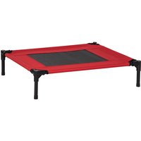 PawHut Elevated Dog Bed, Portable Camping Pet Cot with Metal Frame, for Medium Dogs, Black and Red | Aosom Ireland
