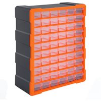 Homcom Casier de Rangement Module de Rangement 60 Tiroirs Transparents Polypropylène 38 x 16 x 48 cm Orange