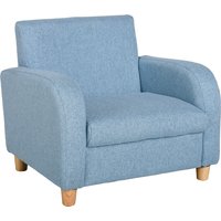 HOMCOM Kids Sofa Mini Sofa Armchair Wood Frame Anti-Slip Legs High Back Bedroom Playroom Furniture for 3-6 Ages, Cat Scratch Anti, Blue Aosom UK