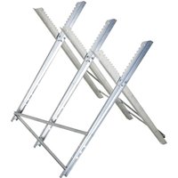 DURHAND Portable Sawhorse Heavy Duty Steel Adjustable Work Support, Foldable Sawhorse Stand 100 kg Weight Capacity, Silver Tone