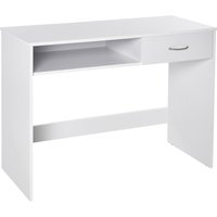 Computer Desk Shelf Drawer Study Table Storage Compartment Writing Station Stylish Display Storage Aosom UK