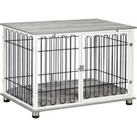 PawHut Dog Crate Furniture Side End Table with Soft Washable Cushion, Indoor Dog Kennel with Lockable Door, for Small and Medium Dogs | Aosom Ireland