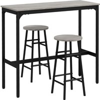 Aosom Get 14% Discount HOMCOM 3Piece Bar Table and Stool Set in Grey