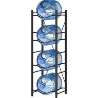 HOMCOM Support pour Bonbonnes d'Eau de 4 Niveaux Étagère de Rangement pour Bouteille d'Eau pour Cuisine Salle à Manger Noir