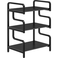 HOMCOM 3-Tier Storage Shelves, Metal Shelving Unit, Industrial Printer Table for Home Office, Display Rack for Living Room, Black Aosom UK