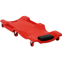 DURHAND Mechanic Vehicle Creeper Under Car Repair Padded Headrest Rolling Moulded Workshop Garage Assistance w/Tool Tray