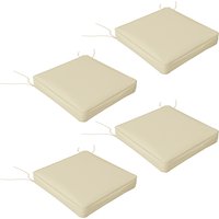4 Piece Replacement Seat Cushions Patio Chair Pillow Set Ties Indoor Outdoor Use Aosom UK