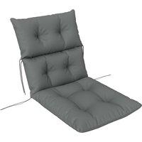 Aosom Outsunny Tufted Adirondack Chair Cushion Thick Garden Seat Cushion Pad with Backrest Ties for Outdoor and Indoor Use Light Grey