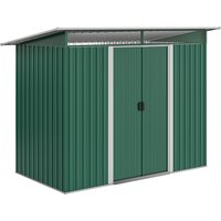 Outsunny Pent Roofed Metal Garden Shed House Hut Gardening Tool Storage w/ Ventilation 260L x 133W x 200Hcm