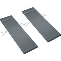 Outsunny Set of 2 Sun Lounger Cushions, Replacement Cushions for Rattan Furniture with Ties, 196 x 55 cm, Dark Grey | Aosom Ireland