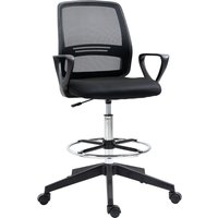 Vinsetto Ergonomic Mesh Back Drafting Chair, Draughtsman Chair, 360° Swivel Tall Office Chair with Adjustable Height and Footrest, Black | Aosom Ireland