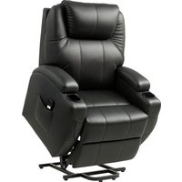 HOMCOM Fauteuil relax Fauteuil releveur électrique inclinable Repose-Pied relevable télécommande revêtement synthétique Noir Aosom France