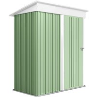6x5ft Metal Garden Shed Lockable Bike Storage Adjustable Shelf & Roof Cover Includes Gloves Aosom UK