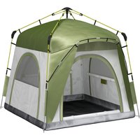 4 Person Automatic Camping Tent Outdoor Pop Up Tent Portable Backpacking Dome Shelter Aosom UK