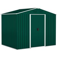 Large Garden Storage Shed 7.7 x 5.7 Metal Garden Storage Shed Ventilation Slots Sliding Doors Aosom UK