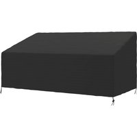 Outsunny Housse de canapé exterieur imperméable 3 places, housse de banc de jardin 600D tissu oxford, 218 x 111 x 63/101 cm, noir
