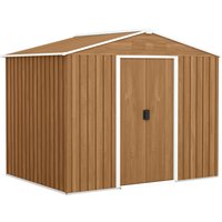 8x6 Metal Storage Shed Galvanised Steel Frame Garden Storage Shed Sloped Roof Double Door Homeowners Aosom UK