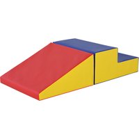 HOMCOM Parcours motricité bébé jouets d'escalade modulable 2 briques géantes en mousse 50 x 50 x 25 cm multicolore