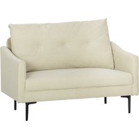 HOMCOM Canapé 2 Places Moderne avec Dossier Capitonné et Revêtement en Velours, 124x73x92 cm, Crème