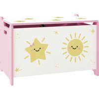 Toy Box Lid Safety Hinges Groove Handles Toy Storage organiser Living Room Playroom