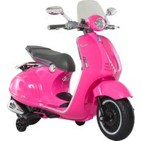 HOMCOM Vespa scooter électrique enfants, moto électrique enfants 6 V avec musique, klaxon, phare, 108x49x75cm, rose