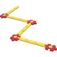 AIYAPLAY Ensemble poutre d'équilibre pour enfants, flexible et personnalisable, en plastique, parties modulaires, Jaune+Rouge