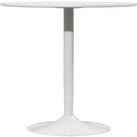 HOMCOM Table à manger ronde pour 2 personnes, table de cuisine style moderne avec piétement en acier, Ø 80 x 75 cm, blanc