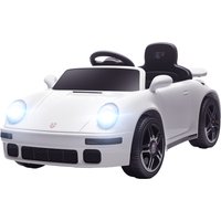 AIYAPLAY Voiture électrique enfants, véhicule électrique 12V, télécommande 2,4G, phares, musique, klaxon, 103 x 55 x 44 cm, blanc