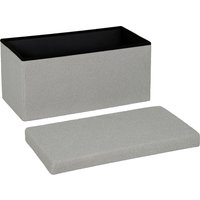 HOMCOM Tabouret de rangement, banc rembourré avec espace de rangement et couvercle pour salon, chambre à coucher, couloir, Gris clair
