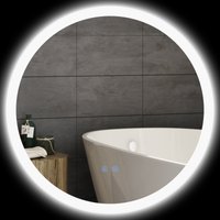kleankin Miroir Rond LED Salle de Bain Ø60cm Éclairage 3 Couleurs Tactile 29W Gris Aosom France