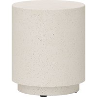 HOMCOM Beistelltisch Wohnzimmertisch mit Stein-Optik, Couchtisch, Sofatisch, Kaffeetisch für Wohnzimmer, Garten Ø37 x 43 cm, Cremeweiß Aosom