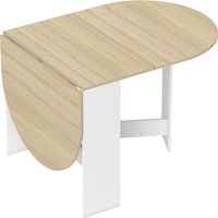 HOMCOM Klappbarer Esstisch, Ovaler Klappbarer Küchentisch mit Klappbaren Flügeln, Bis zu 6 Personen, für Esszimmer, Wohnzimmer, Kleiner Raum, 163x80x75 cm, Natur Aosom