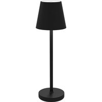 HOMCOM Lampe de Chevet Inalámbrica avec Lumières LED Lampe de Table USB-C Rechargeable 3 Couleurs Ø11,2x36,5 cm Noir