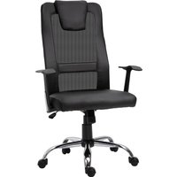 Vinsetto Office Chair Swivel Chair Height-Adjustable Executive Chair Desk Chair Ergonomic Faux Leather Black 66 x 73 x 108-118 cm | Aosom Ireland