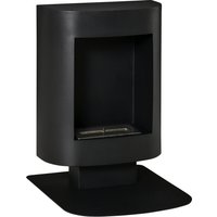 HOMCOM Ethanol Fireplace Bio-Ethanol Burner 6800 BTU 1.5L 3 Hrs. Burn Time Smoke-Free Freestanding Unique Steel Black 46.5 x 53 x 65 cm | Aosom Ireland
