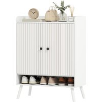 HOMCOM Meuble à Chaussures d'Entrée avec Étagères Ajustables Compartiment Ouvert pour 15 Paires de Chaussures 75x35x97 cm Blanc