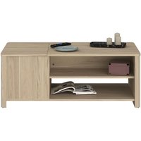 Table basse BETTY rectangulaire - En panneau de particules revetu papier - Décor chene - Classique - L110 x H42 x P60 cm