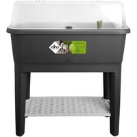 ELHO Noa Potager sur pied - L 79 x W 39 x H 94 cm - culture et récolte - 100% recyclé - Noir