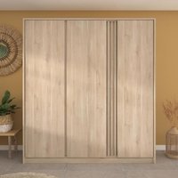 Armoire de chambre - Chene - 3 portes - 185 x 52 x 203 cm - PARISOT