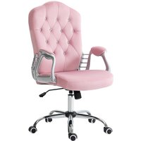 HOMCOM Bürostuhl für Frauen, ergonomischer Schreibtischstuhl mit Wippfunktion, höhenverstellbar, Belastbarkeit 120 kg, Rosa Aosom