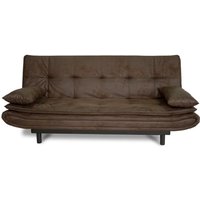 Banquette clic-clac DARIUS - Tissu Marron - L 194 x P 121 x H 83 cm - Fabriqué en Ukraine