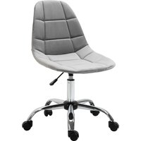 Vinsetto Sedia da Ufficio con Rotelle Girevole Ergonomica, Altezza Regolabile, Senza Braccioli, in Tessuto Effetto Velluto, Grigio Aosom