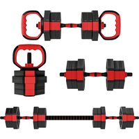 SPORTNOW Ensemble d'haltères 4 en 1 Haltères Set Haltères ajustables de 20 KG pour la musculation à domicile