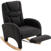Fauteuil à bascule relax avec accoudoirs, rembourré et ergonomique, pour salon et chambre, 66x96-125,5x99 cm, Gris foncé