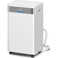 HOMCOM Déshumidificateur d'air, Réservoir de 4,5 litres, Minuterie 24 heures, Affichage LED, Plastique, Blanc