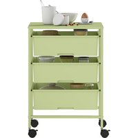 HOMCOM Chariot de Rangement de 4 Niveaux Chariot de Cuisine avec Roulettes 3 Paniers et Planche 40,8x33,5x60,5 cm Vert